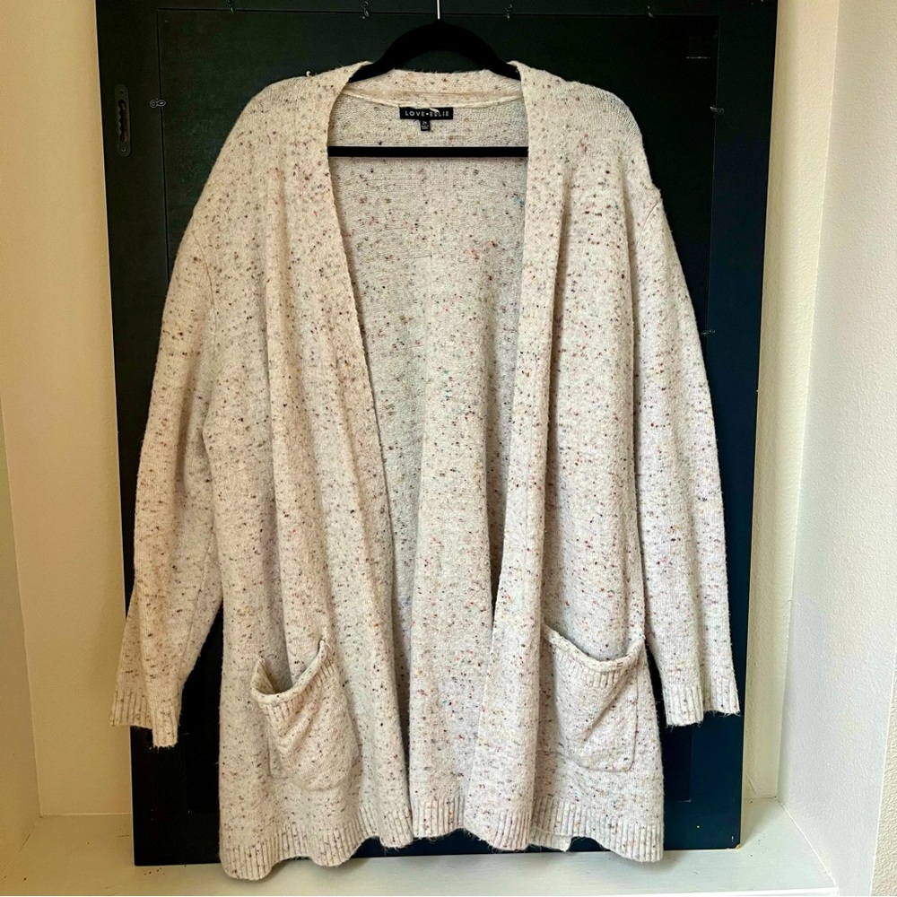 Love Ellie Multicolored Speckled Cardigan with Pockets
